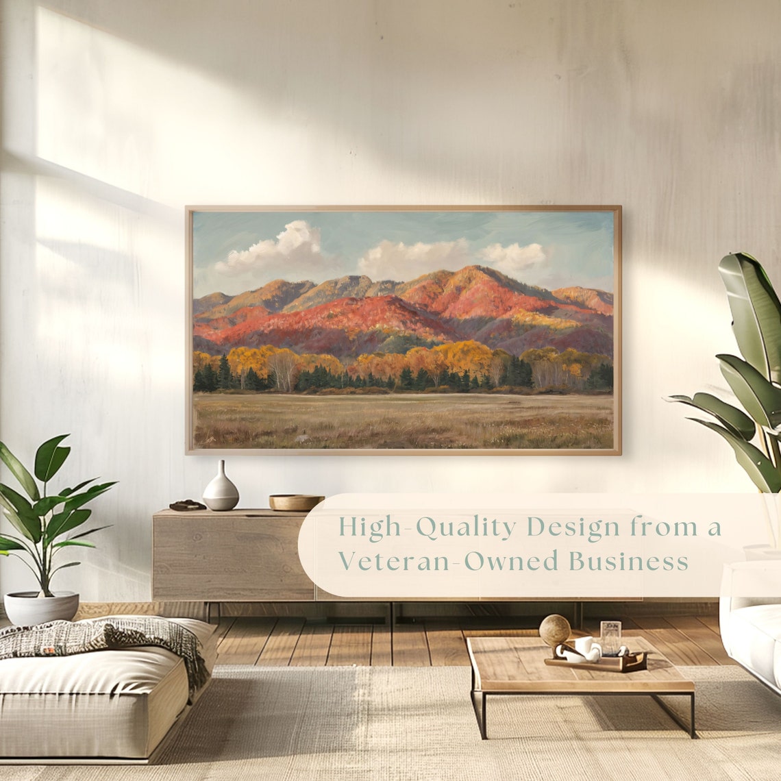 Fall Mountain Range Covered in Golden Foliage Autumn Landscape Poster - Image 4