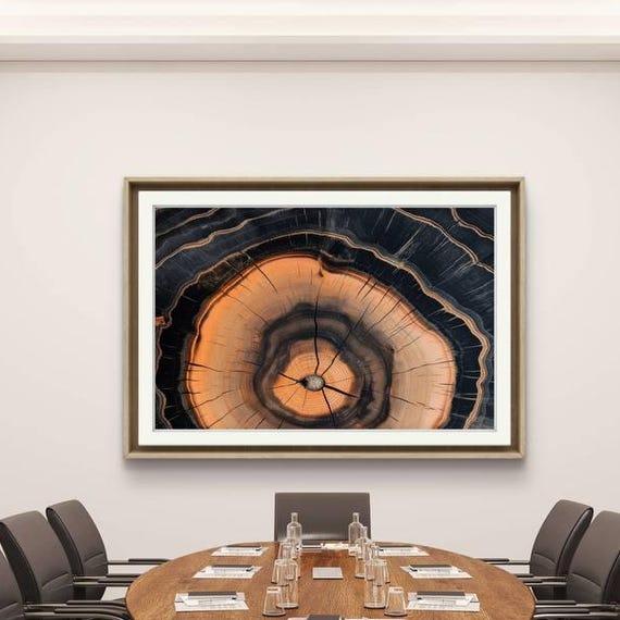 Abstract Wood Ring Print Modern Nature Wall Art