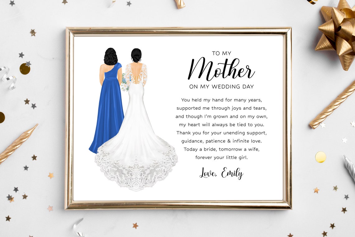 To My Mother On My Wedding Day Bride Poem Letter Gift Poster - Image 2