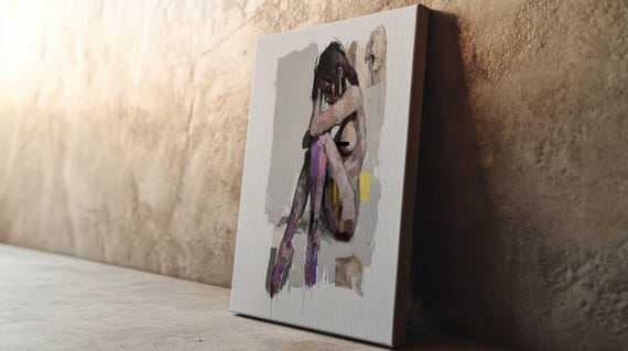 Mature Content Expressionist Art Modern Home Decor Nude Art Sensual Art Abstract Wall Art
