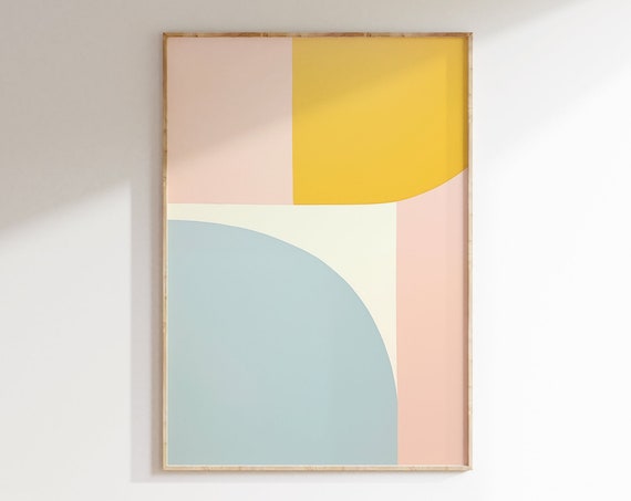 Geometric Shapes No1 Minimalist Home Decor Giclee Print Hygge Art Abstract Geometry Neutral Tones Print