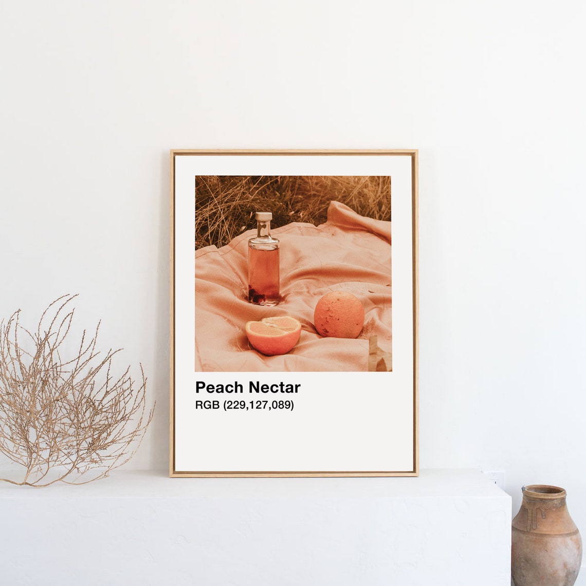 Peach Nectar Still Life Color Chart Photography Kitchen Poster - Image 2
