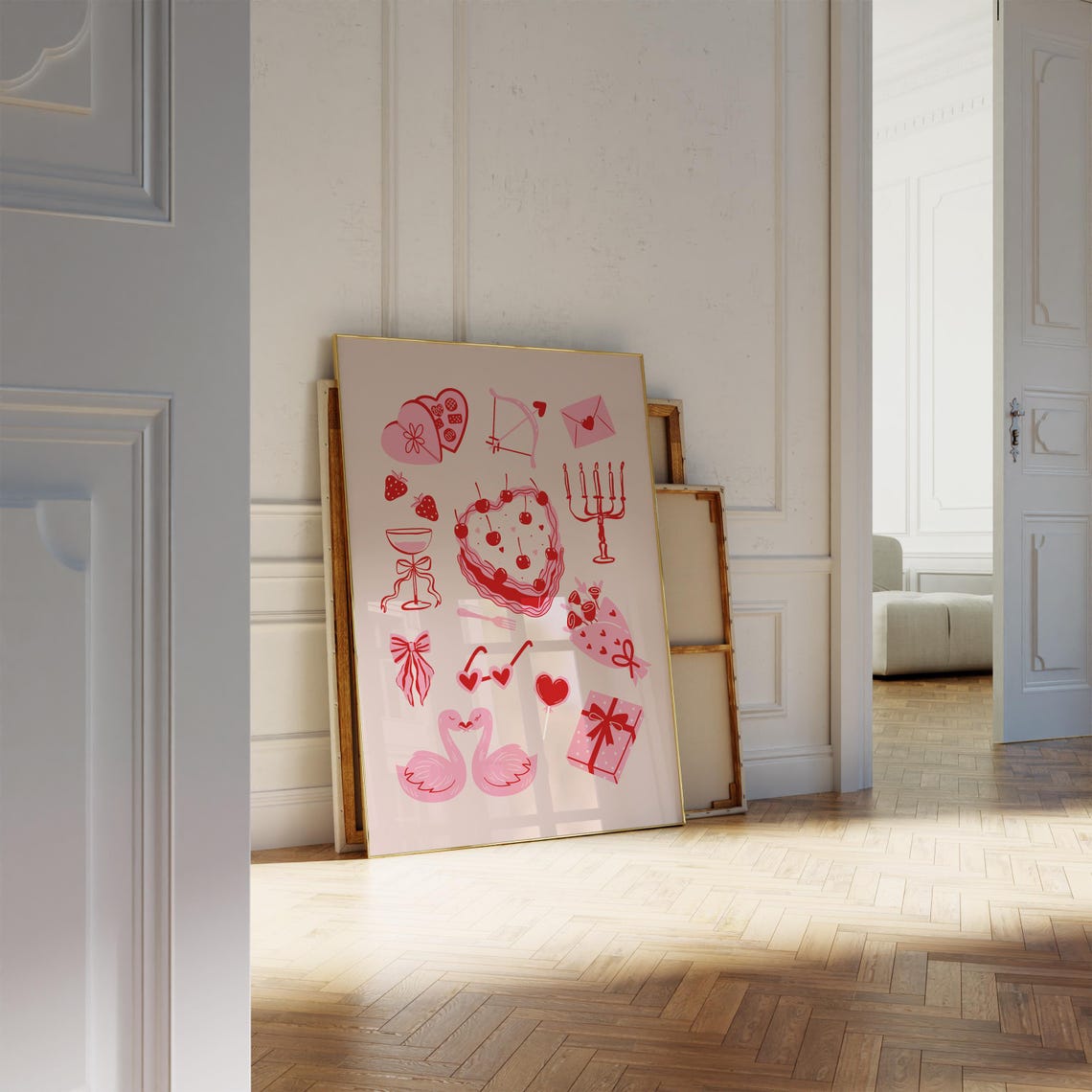 Wall Art Size Reference Chart Frame Ratios Drawn to Sofa Scale - Image 4