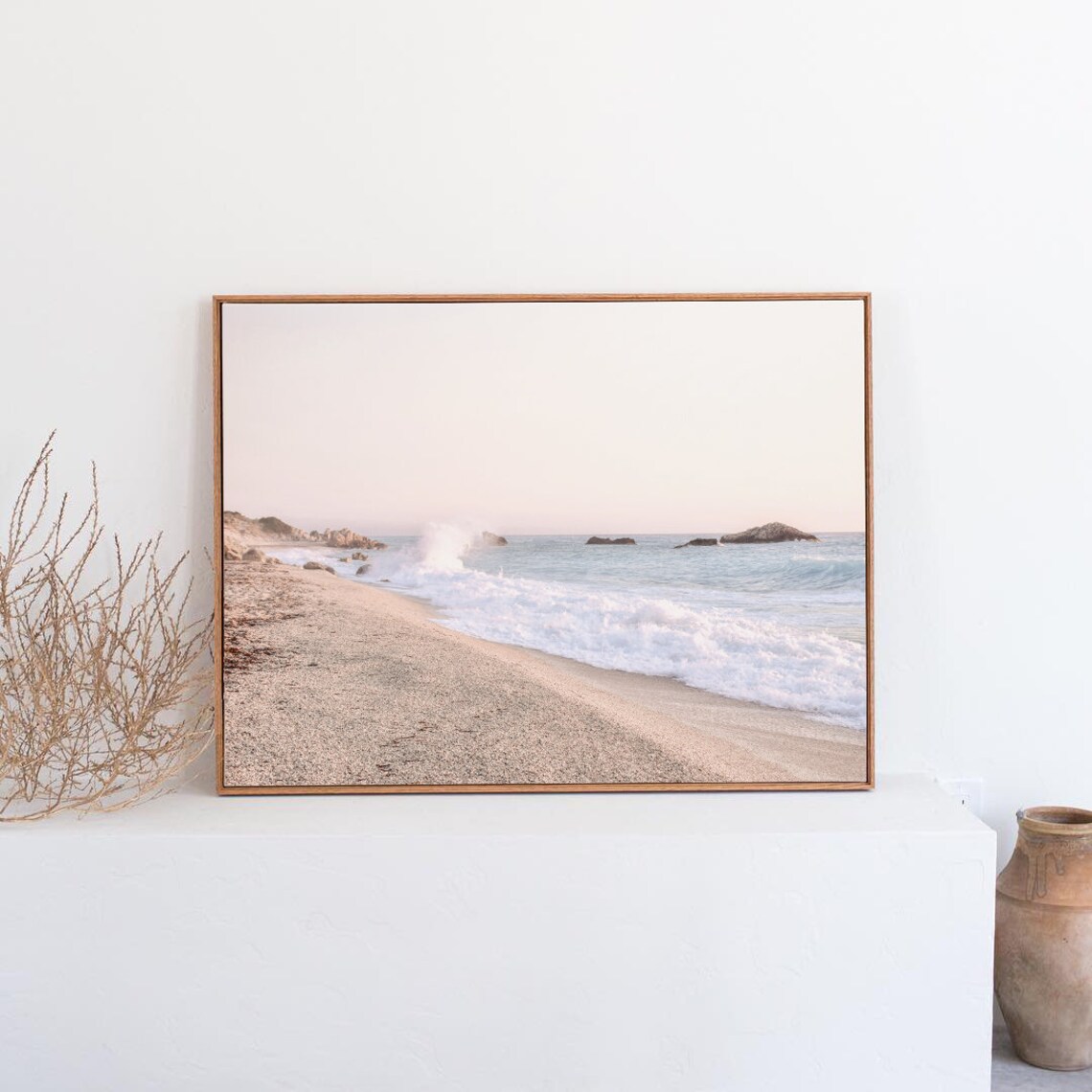 Neutral Beach Coastal Wall Art, Beige Beach Print - Image 2