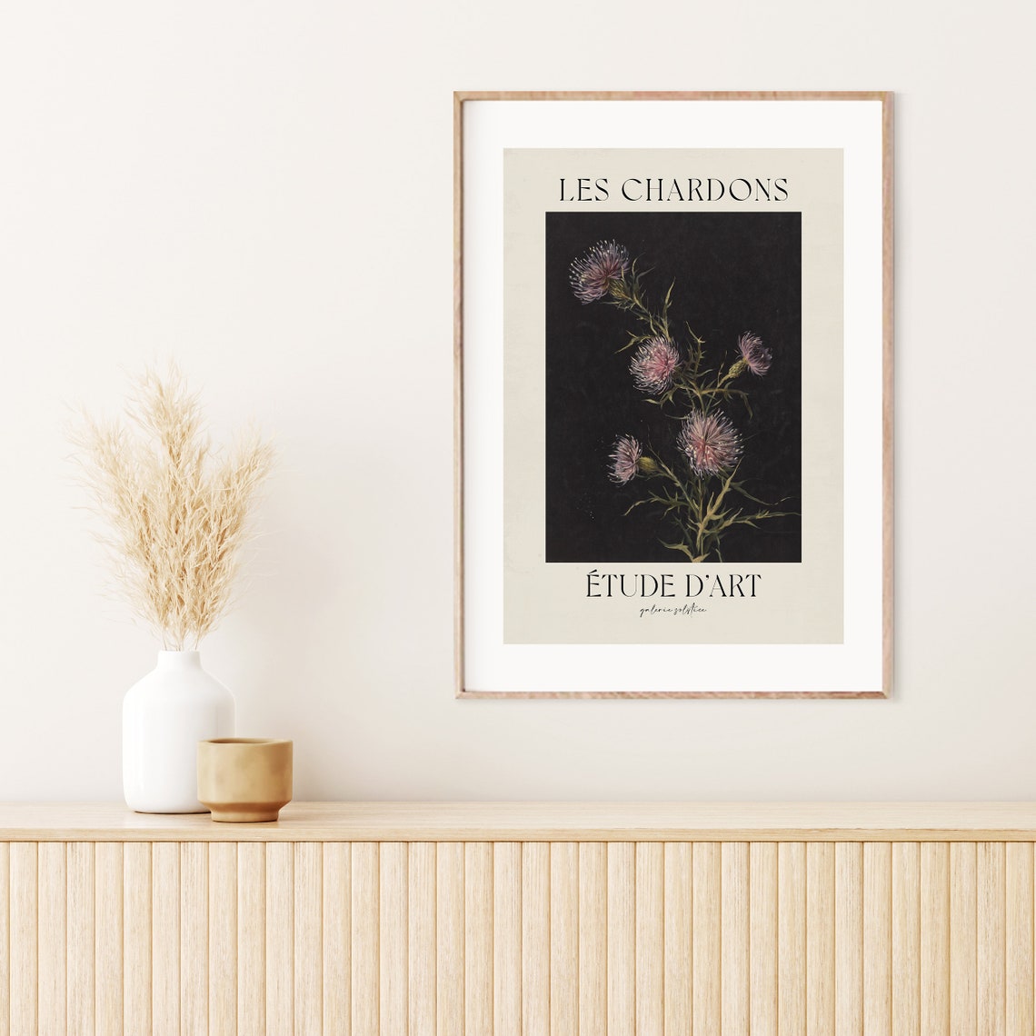 Les Chardons Thistle Dark Botanical Vintage French Art Print - Image 2