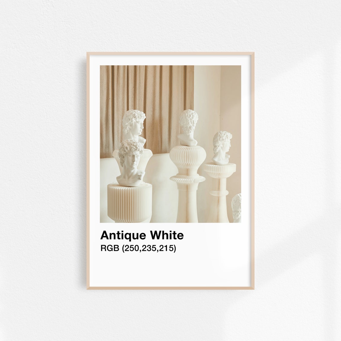 Antique White Classical Busts Pantone Style Neutral Gallery Poster