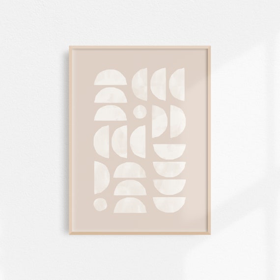 Wabi Sabi Semicircle Print, Neutral Geometric Art