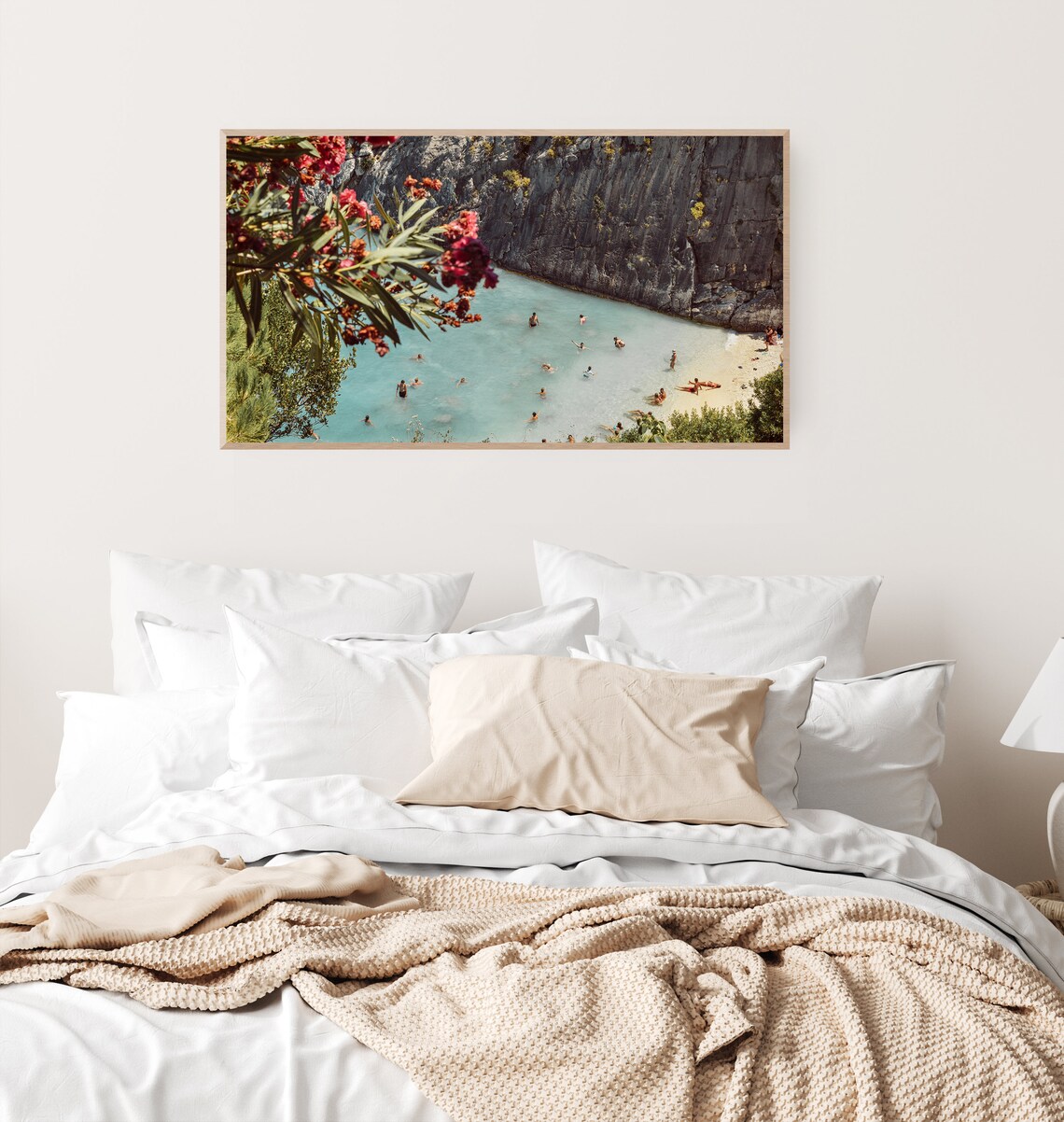 Greek Turquoise Cove Beach Swimmers Summer Coastal Escape Poster - Image 2