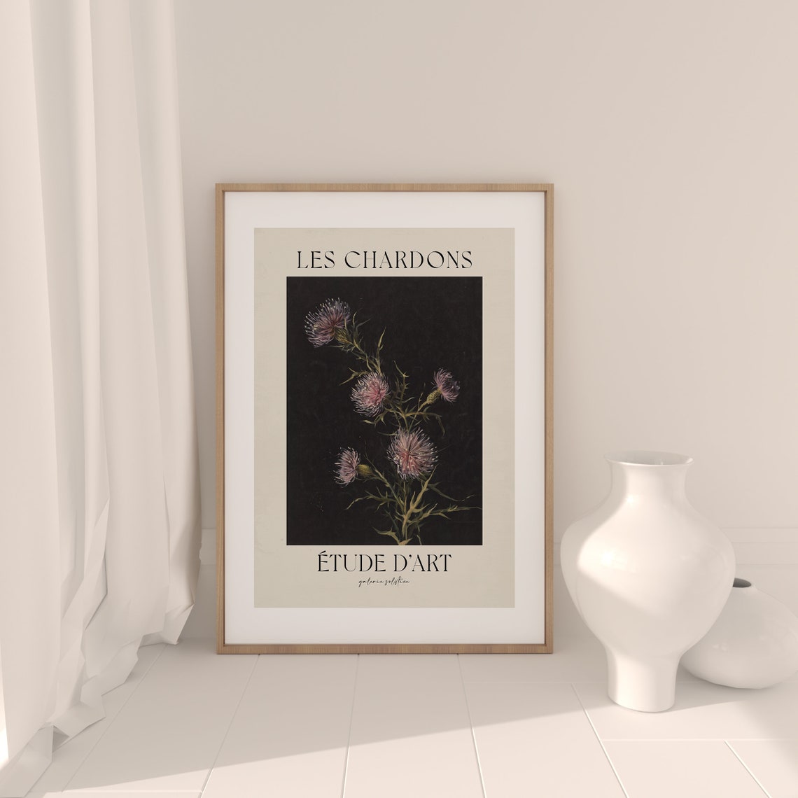 Les Chardons Thistle Dark Botanical Vintage French Art Print - Image 3