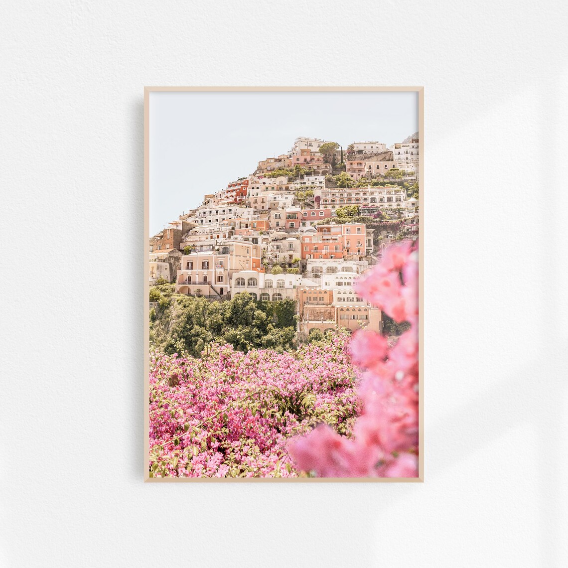 Pink Positano Amalfi Coast Italy Travel Photography Wall Art