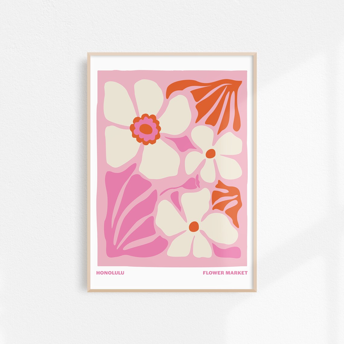 Flower Market Honolulu, Abstract Hibiscus Art Print