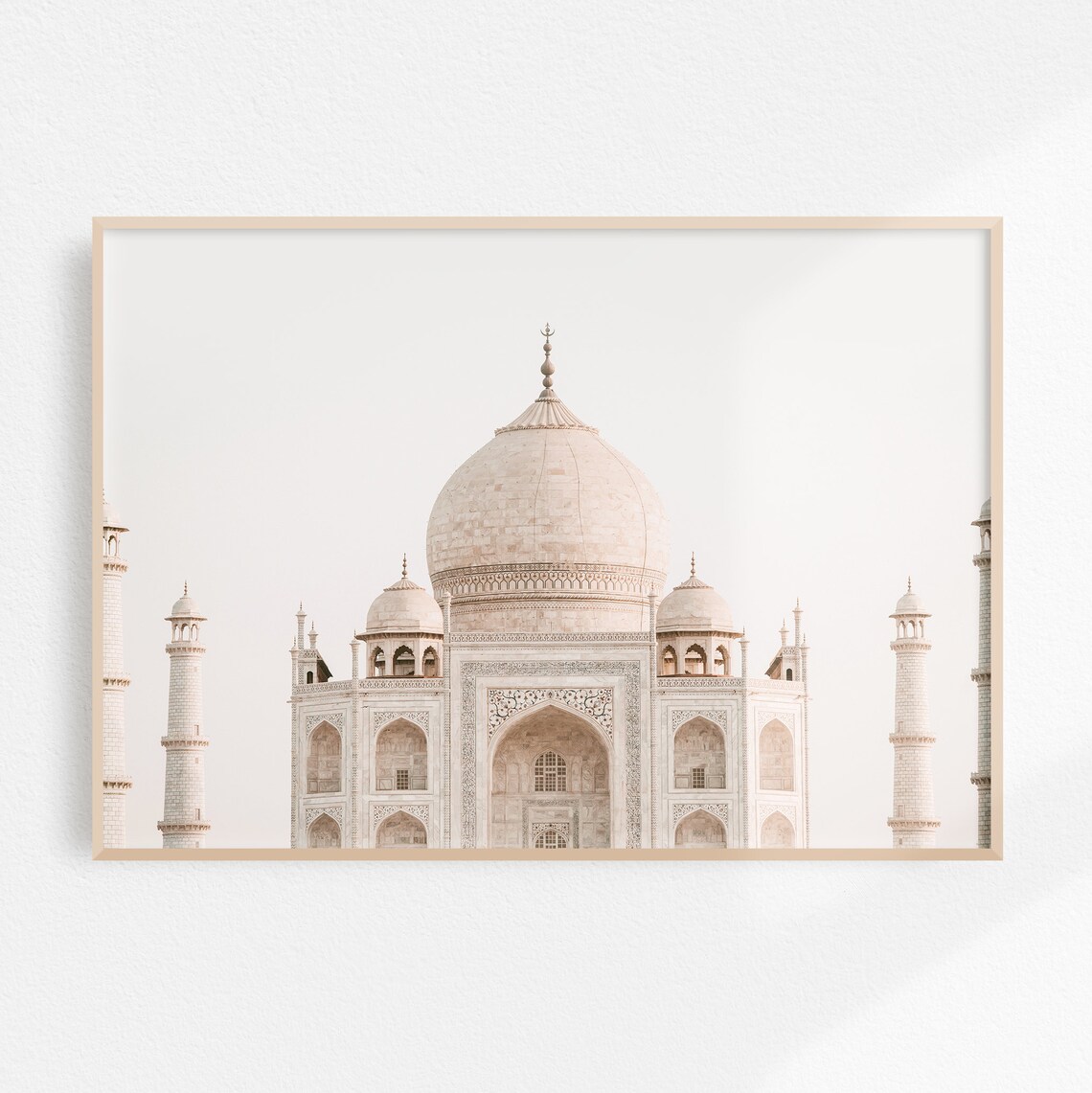 Taj Mahal Ivory White Dome and Minarets Agra India Photography Poster