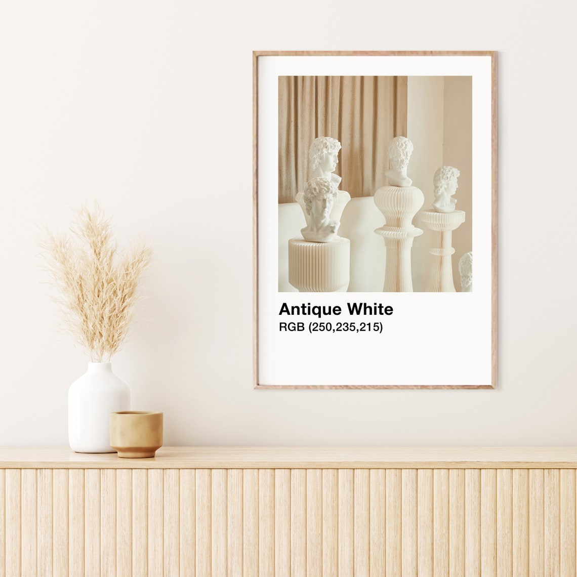 Antique White Classical Busts Pantone Style Neutral Gallery Poster - Image 2
