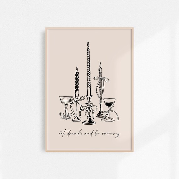 Coquette Christmas Dining Decor Art Print
