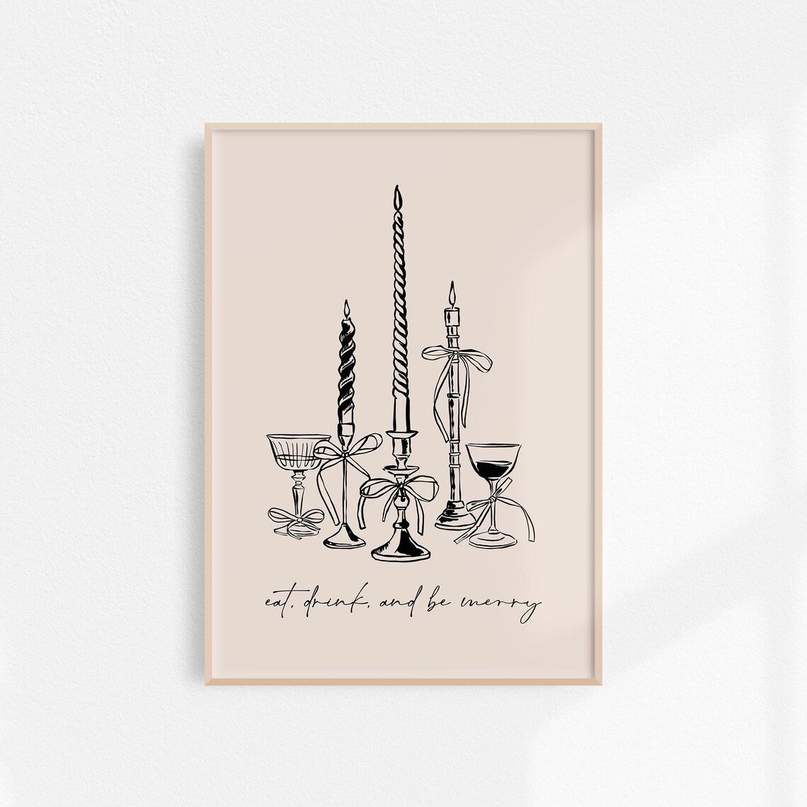 Coquette Christmas Dining Decor Art Print