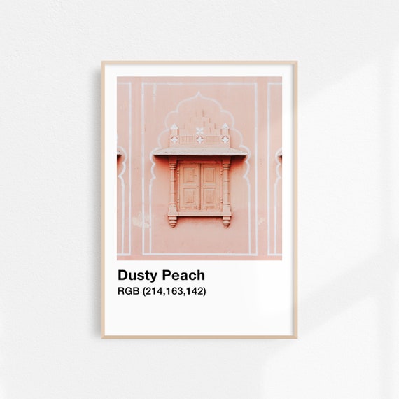 Dusty Peach Print Pink Bedroom Art India Print Minimalist Poster Blush Pink Wall Art Architecture Poster Pink Art