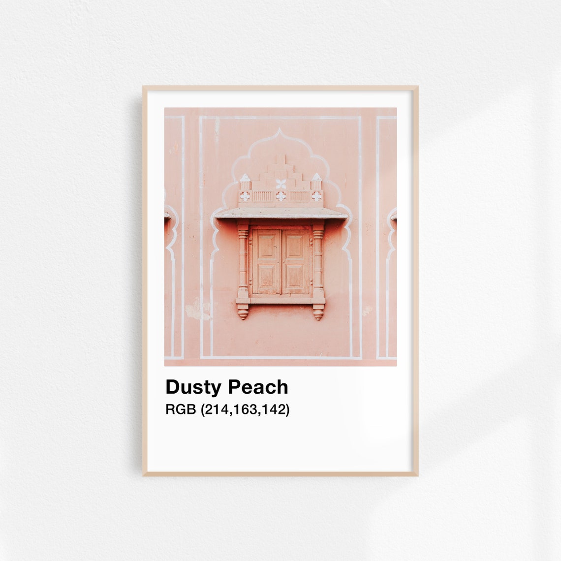 Dusty Peach Mughal Window Architecture Pink Photo Travel Poster