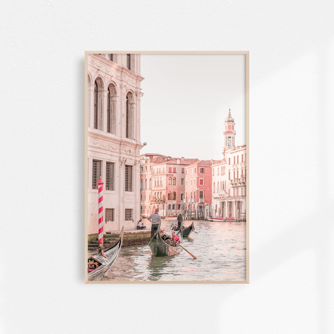 Venice Grand Canal Gondolas at Sunset Italy Photography Poster