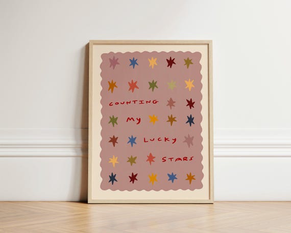 Lucky Stars Nursery Bedroom Boho Art Print