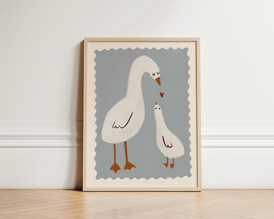 Mama Duck Nursery Illustration Art Print