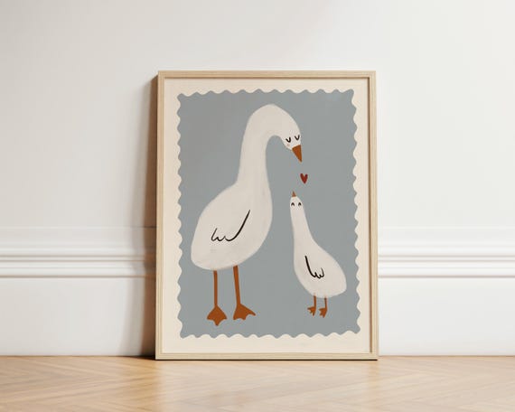 Mama Duck Nursery Illustration Art Print