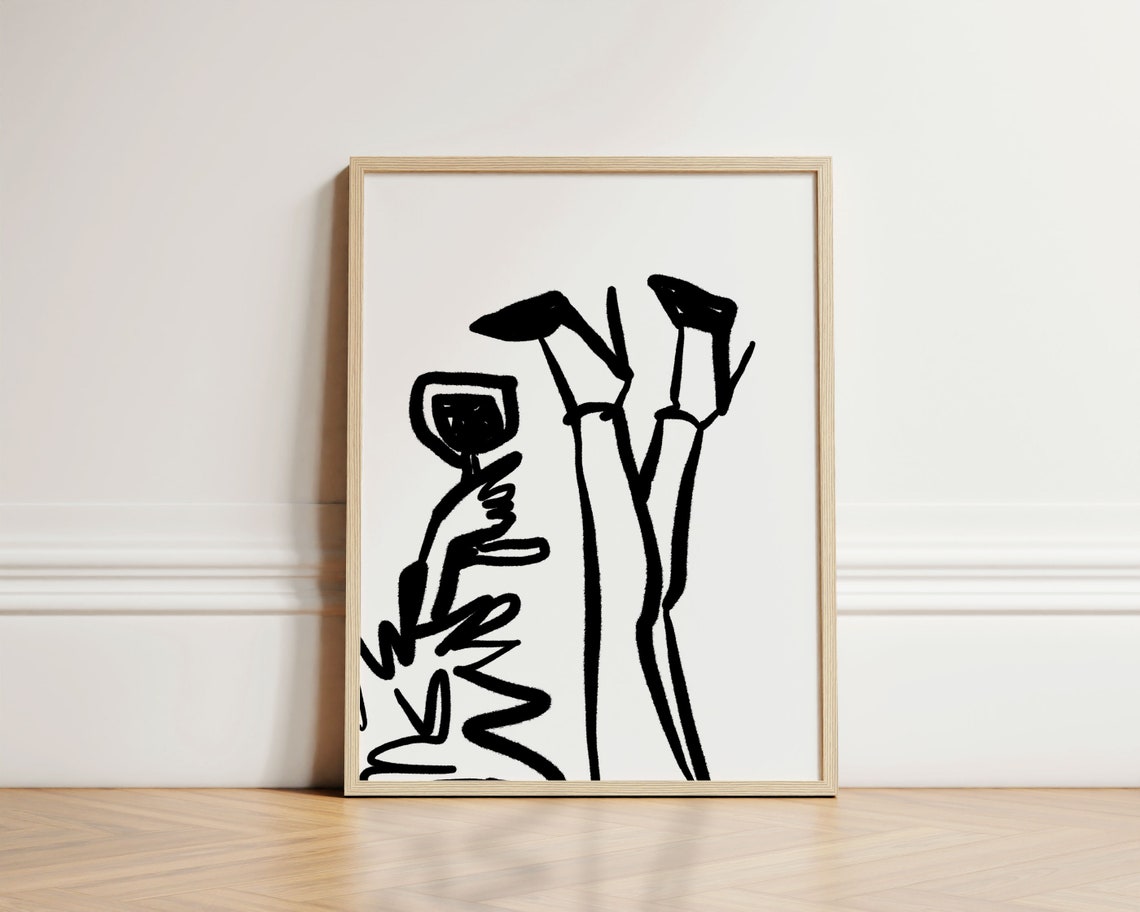 Wine Time Ink Bleed Style Art Print