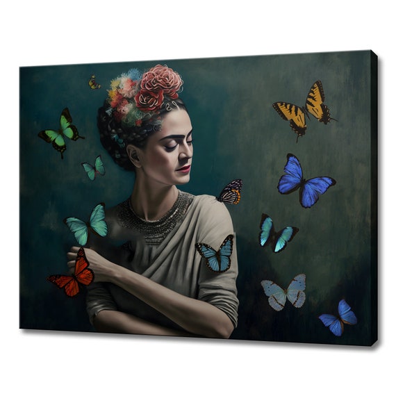 Frida And Butterflies Art Print Picture Wall Hanging Handmade Home Decor Customised Gifts Wall Art Fast Free Uk Delivery