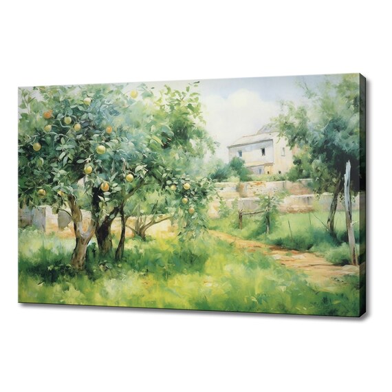 Pear Trees Orchard Yard Watercolour Painting Print Fruits Lover Gift Kitchen Restaurant Wall Art Print Fruits Tree Wall Decor