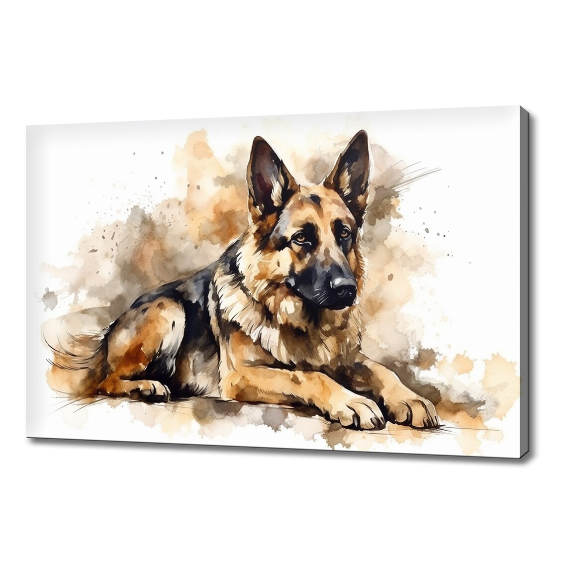 German Shepherd Dog Watercolor Art Print, Dog Lover