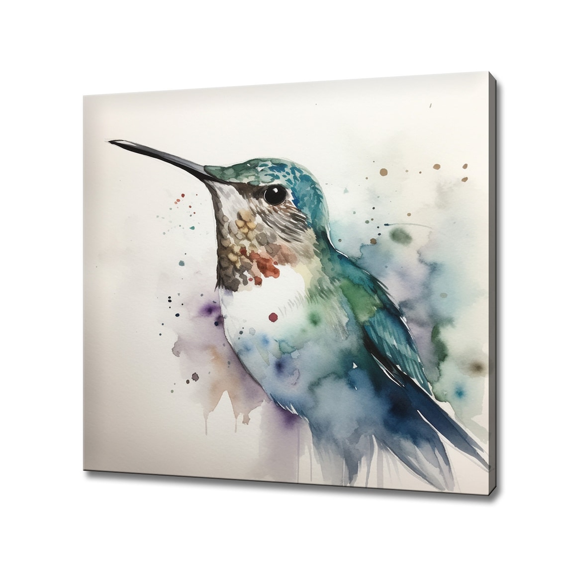 Hummingbird Watercolor Art Print, Bird Wall Decor