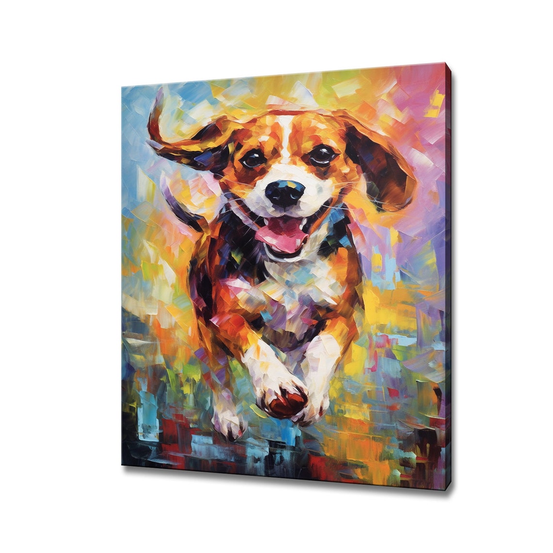 Beagle Dog Animal Print Colourful Dog Portrait Painting Print Gift For Beagle Dog Lover Animal Dog Wall Decor I Dog Art Print