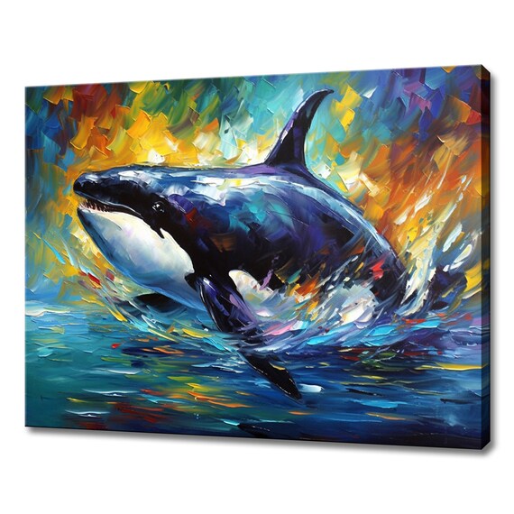 Orca Killer Whale Print Painting Picture Wall Hanging Art Home Decor Handmade Gifts Fast Delivery