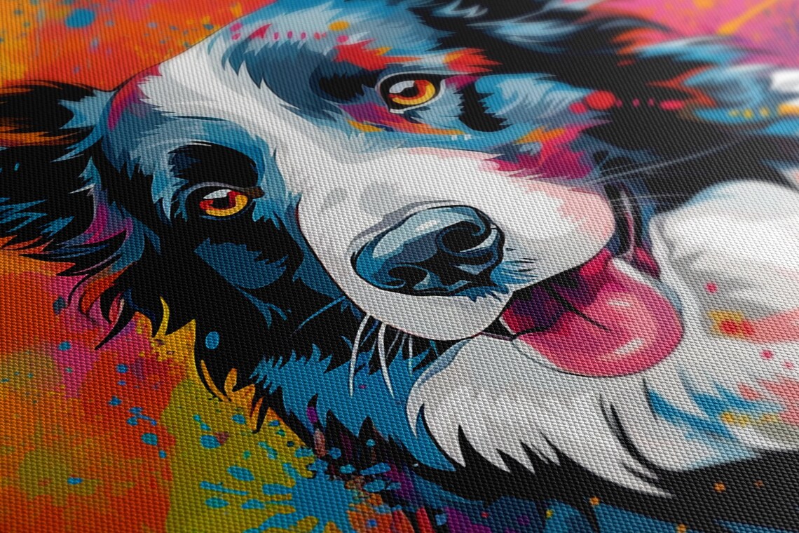 Border Collie Contemporary Art Print, Dog Lovers Gift - Image 3