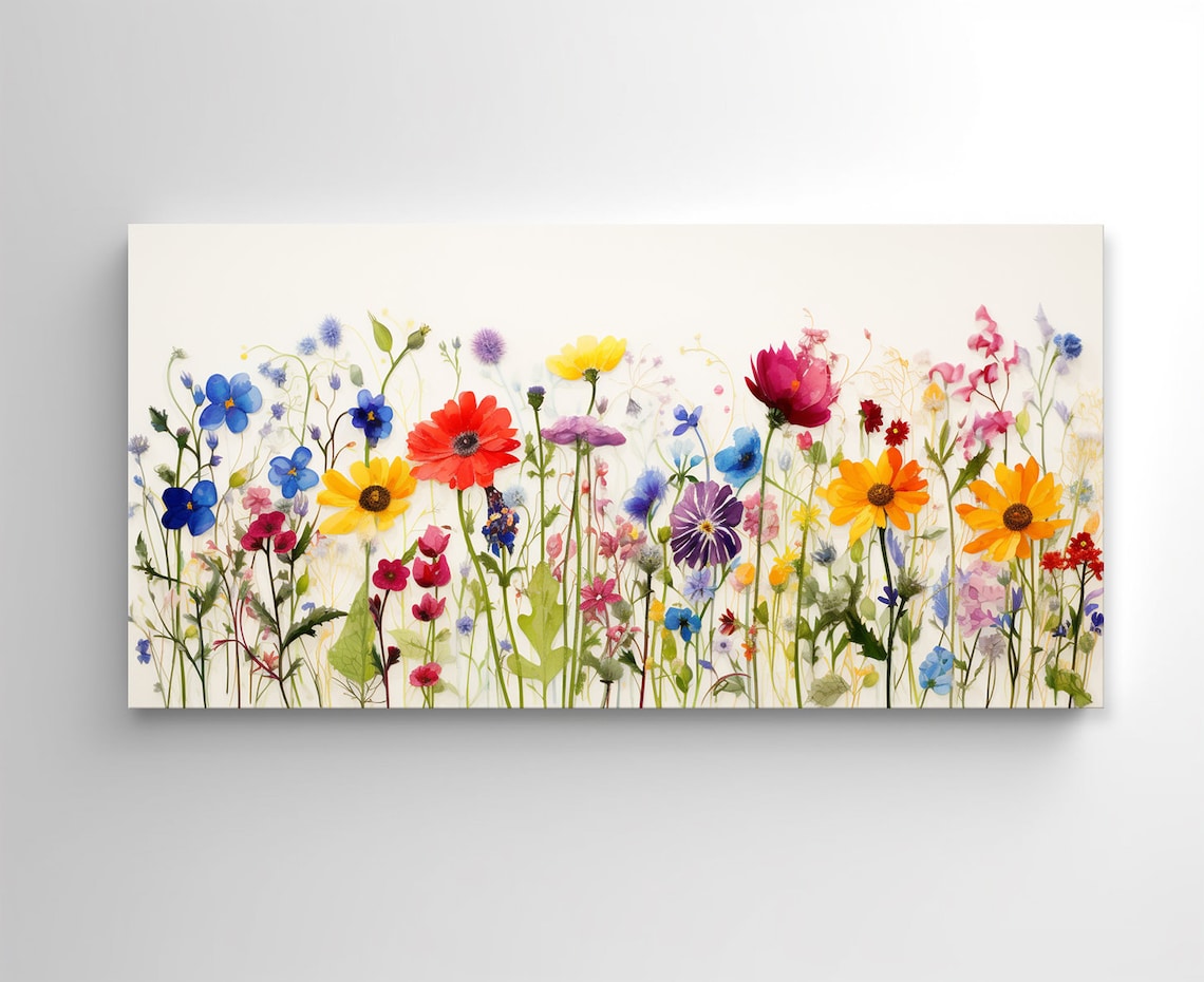 Spring Wildflower Meadow Watercolor Floral Art Print - Image 3