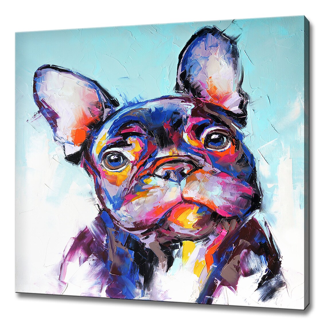 Colourful French Bulldog Puppy Dogs Art Print