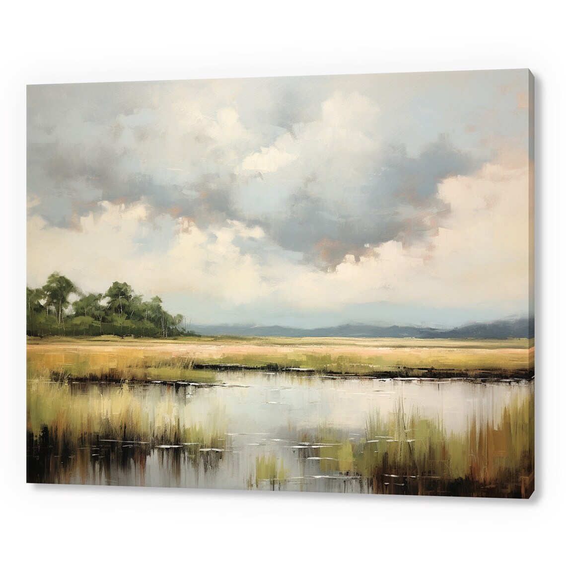 Vintage Country Summer Landscape, Farmhouse Art Print