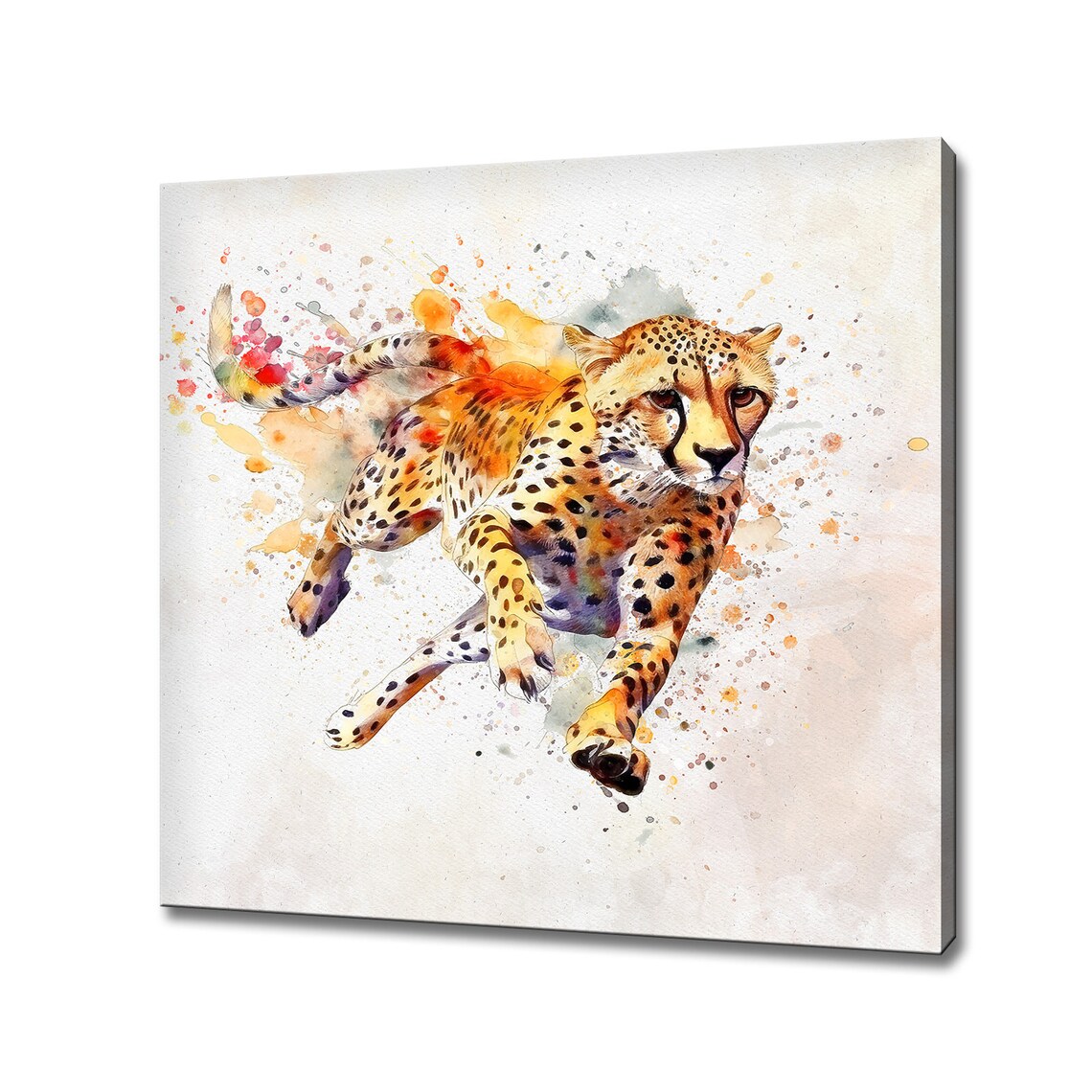 Cheetah Watercolor Art Print, Wildlife Poster