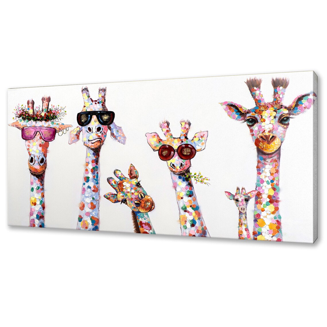 Funky Giraffes Animal Wall Art Print, Home Decor