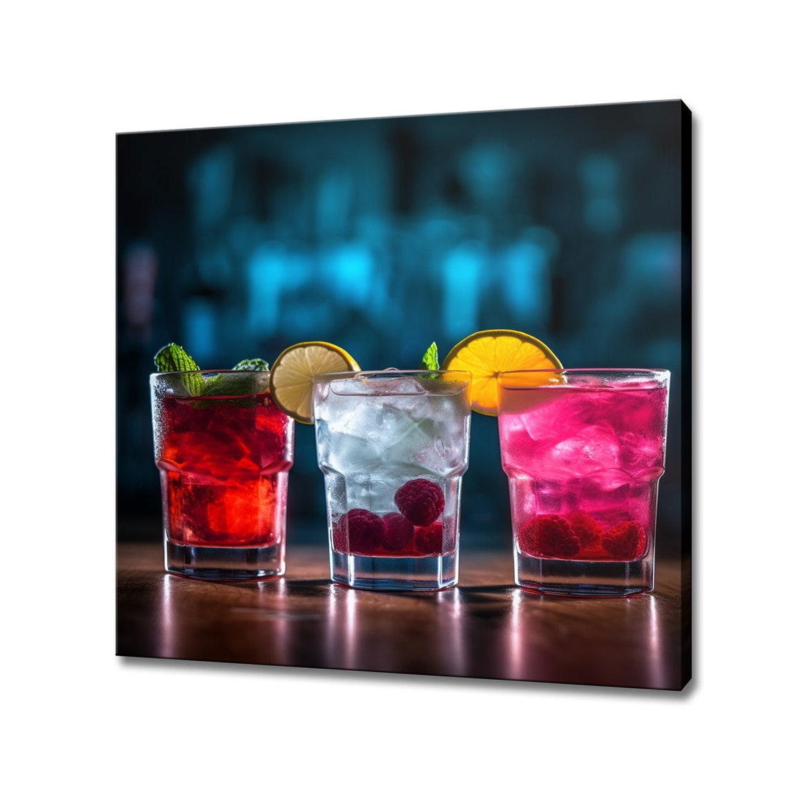 Colourful Tropical Cocktails Glasses Print Art Drinks Kitchen Wall Art Bar Restaurant Wall Decor Alcoholic Drinks Colourful Print