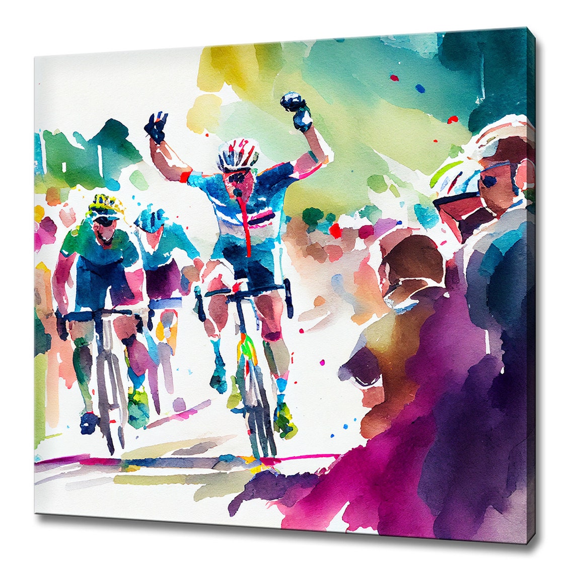 Tour The France Cycling Race Abstract Art Print Picture Wall Hanging Handmade Home Decor Watercolour Wall Art Fast Free Uk Delivery
