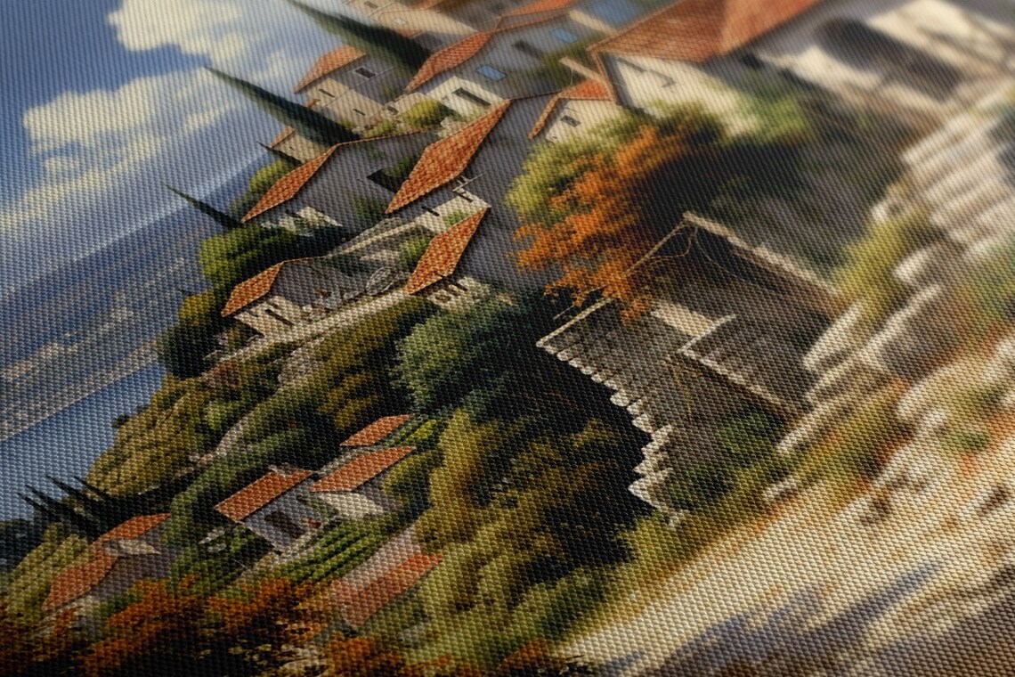 Greek Countryside Vintage Cottage Landscape Art Print - Image 4
