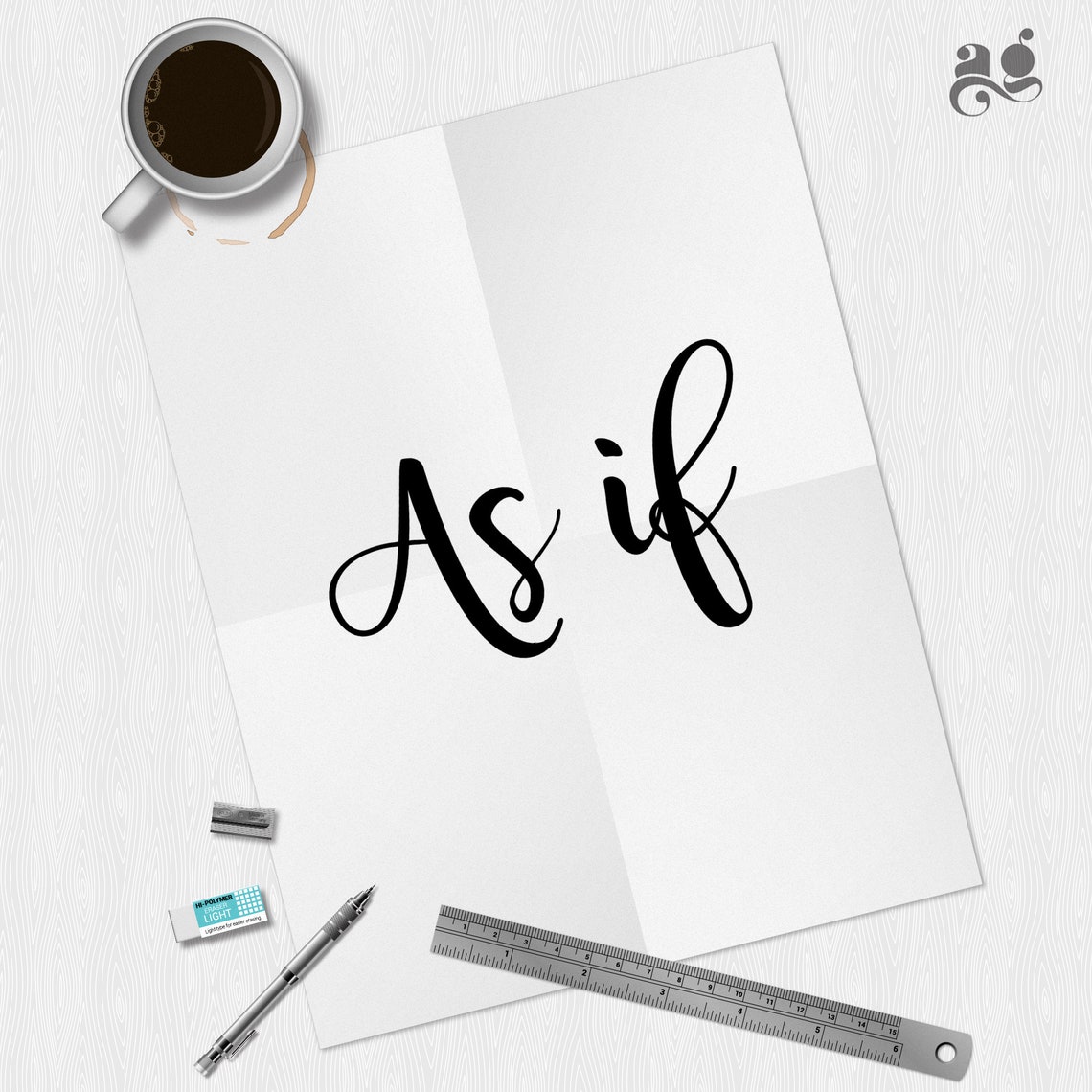 As If Script Typography Sassy Modern Minimalist Wall Decor Poster - Image 2