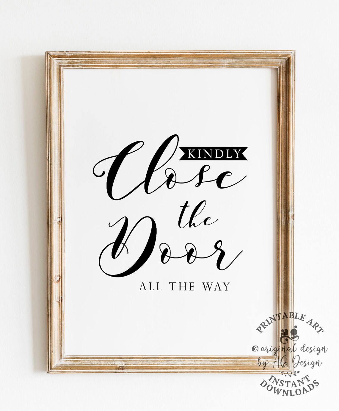 Close The Door Sign, Airbnb House Rules Poster