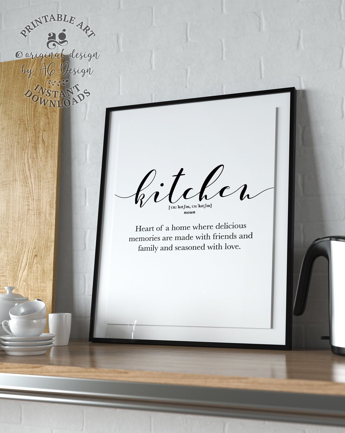 Kitchen Definition Prints Word Definition Posters Kitchen Wall Art Funny Kitchen Signs Farmhouse Kitchen Decor Cooking Prints