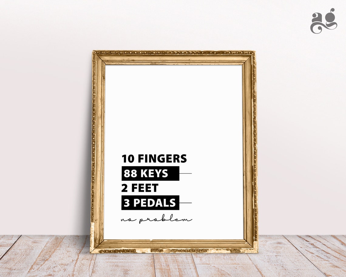 Funny Piano Teacher Gifts Music Wall Art Pino Student Gifts 88 Keys 10 Fingers Music Teacher Gifts Music Classroom Decor - Image 3