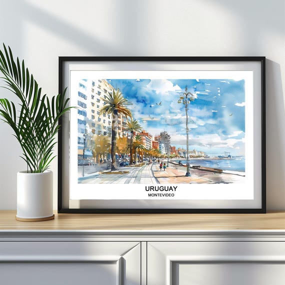 Montevideo Uruguay Watercolor Print Travel Art