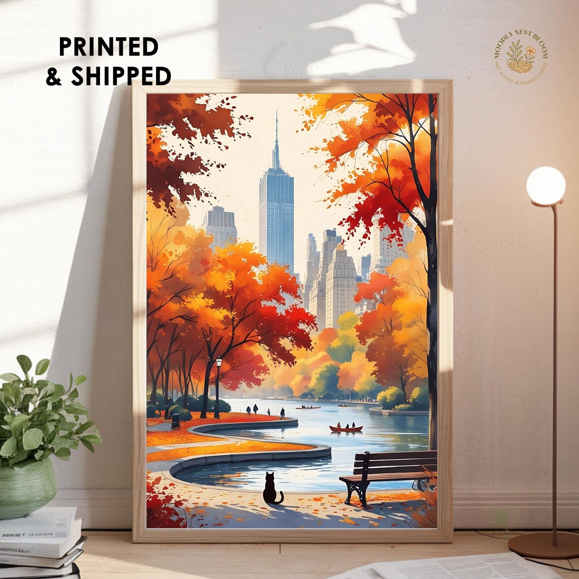 Autumn Central Park NYC Art Print, Fall Landscape