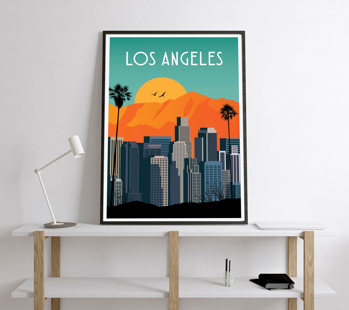 Los Angeles Travel Poster, Retro California Art Print - Image 2