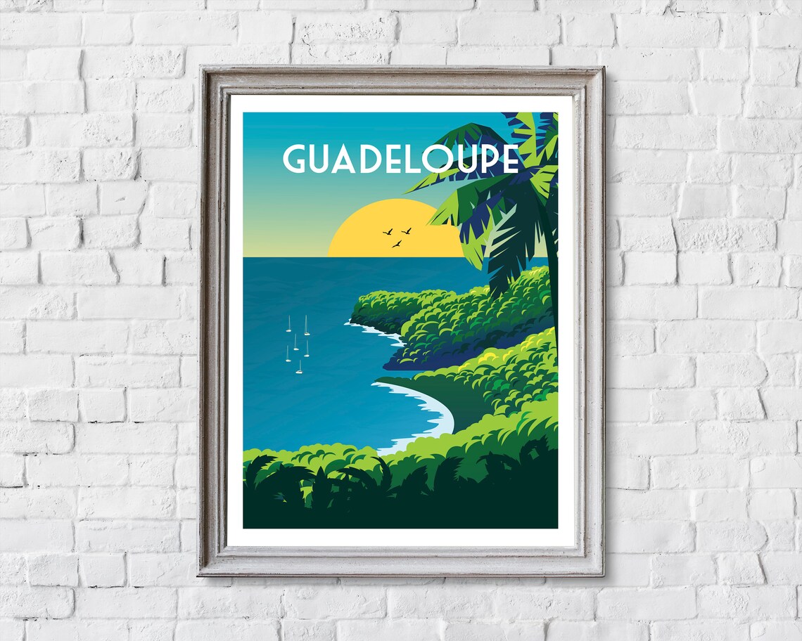 Guadeloupe Travel Poster, Caribbean Travel Print - Image 2