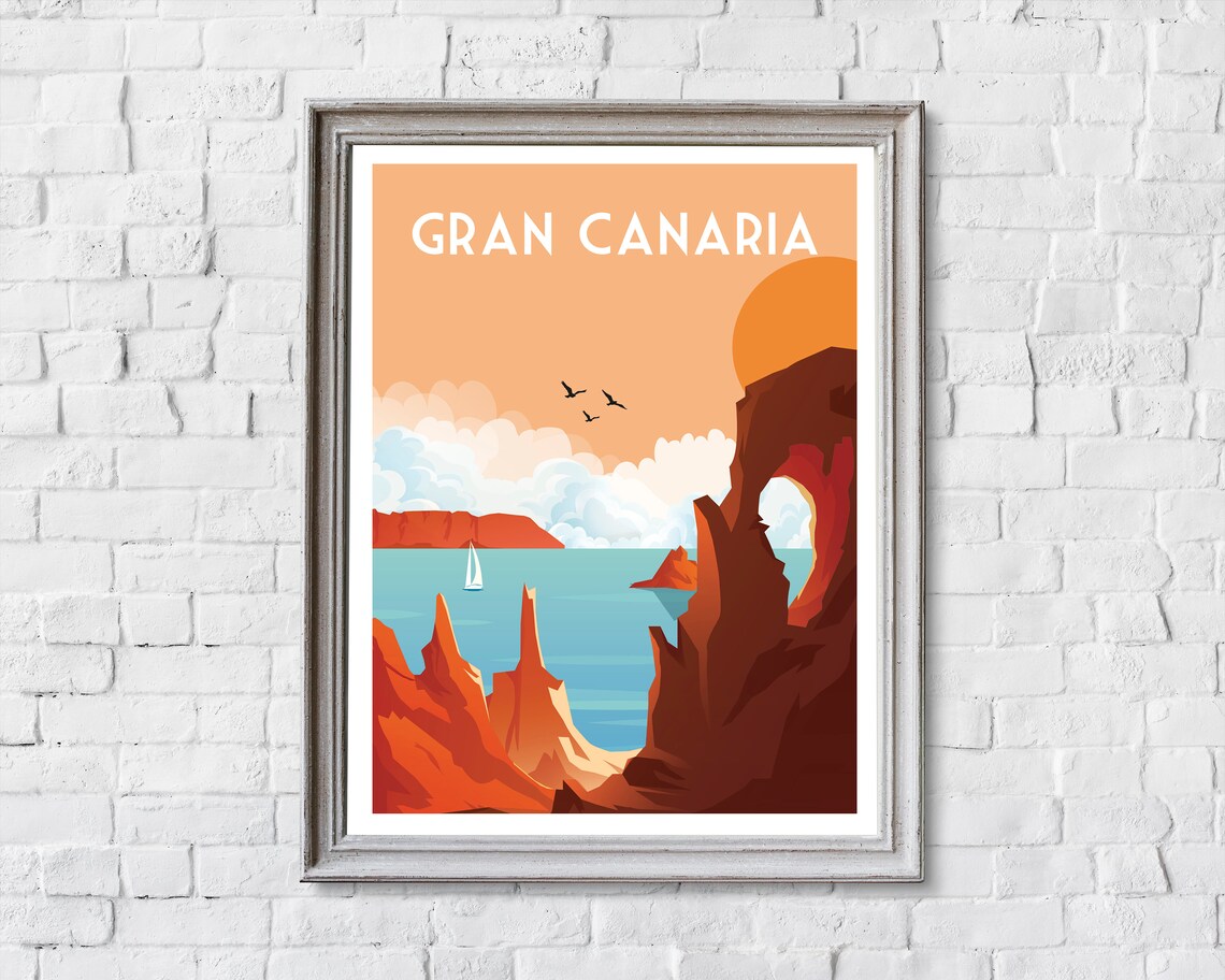 Gran Canaria Travel Poster, Canary Islands Print - Image 2